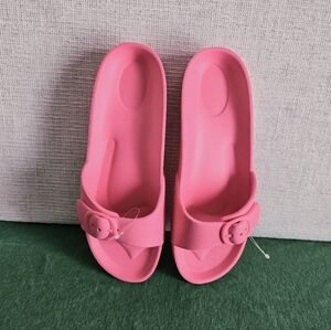 H&M Women Neon Pink Slide Ins No Tagged Great Condition Adjustable Straps